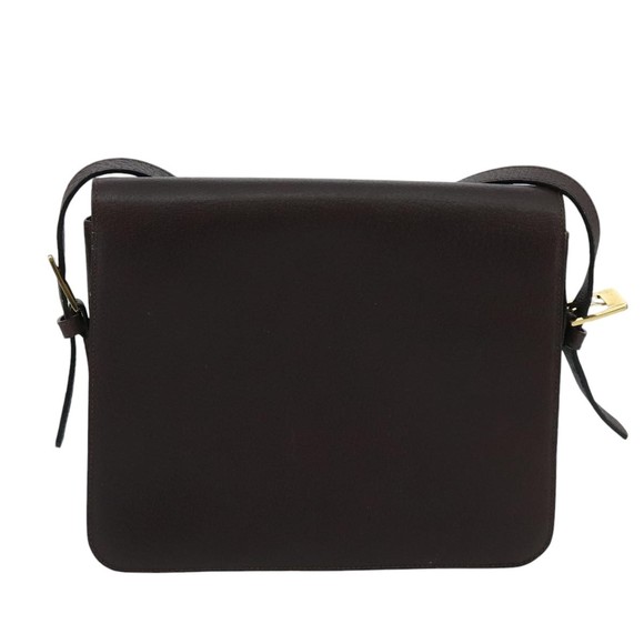 VALENTINO Shoulder Bag Leather Brown Gold Auth ar12877 - Picture 2 of 16